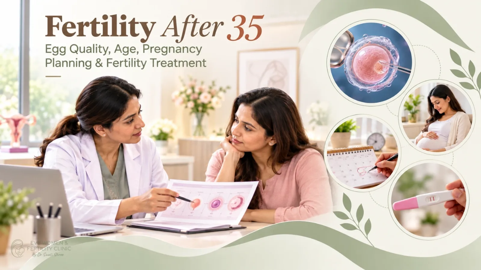 Illustration for guide on fertility after 35: egg quality, age and your options